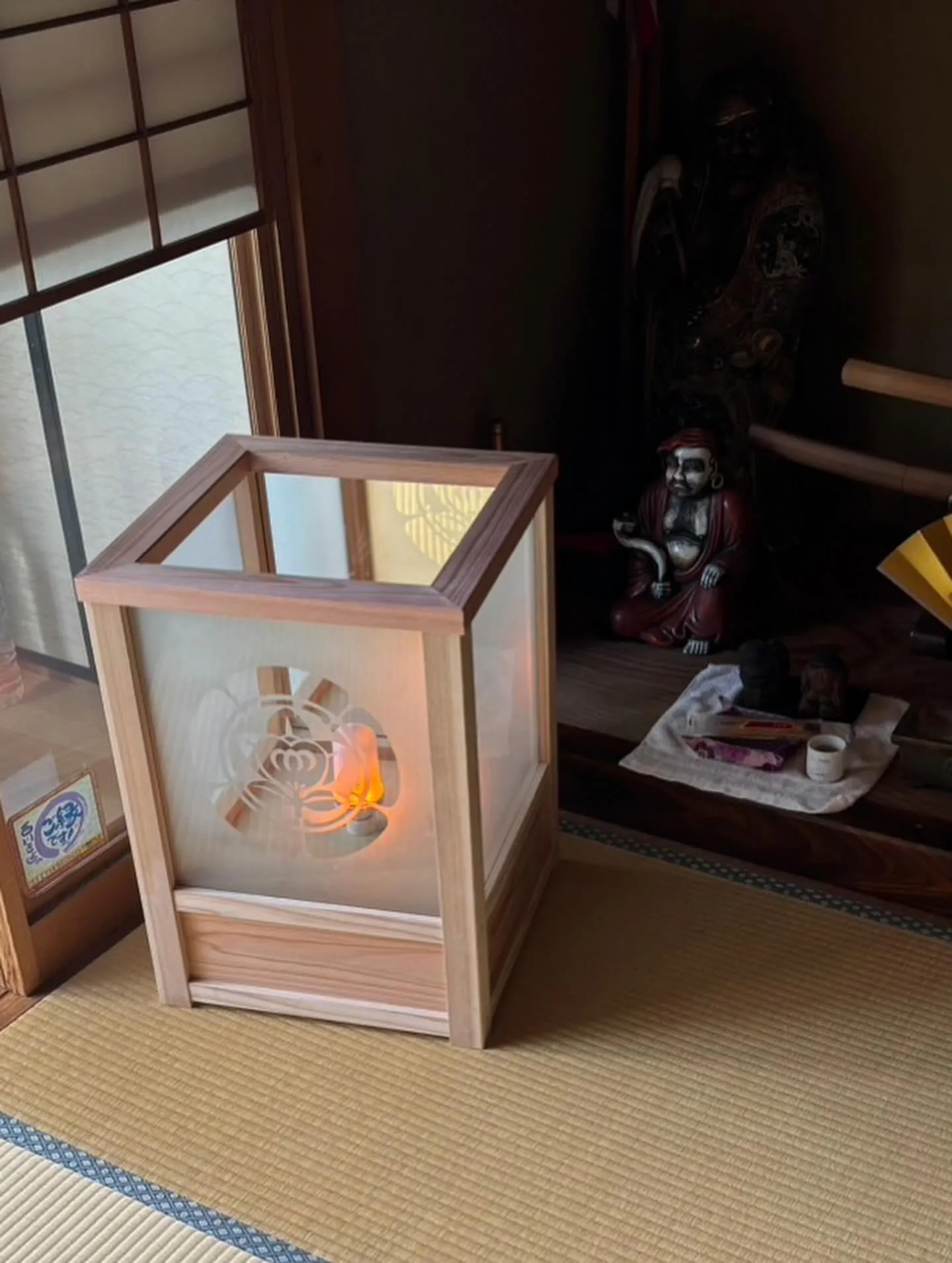 思い入れのある家紋入りの建具を行灯に…✨️